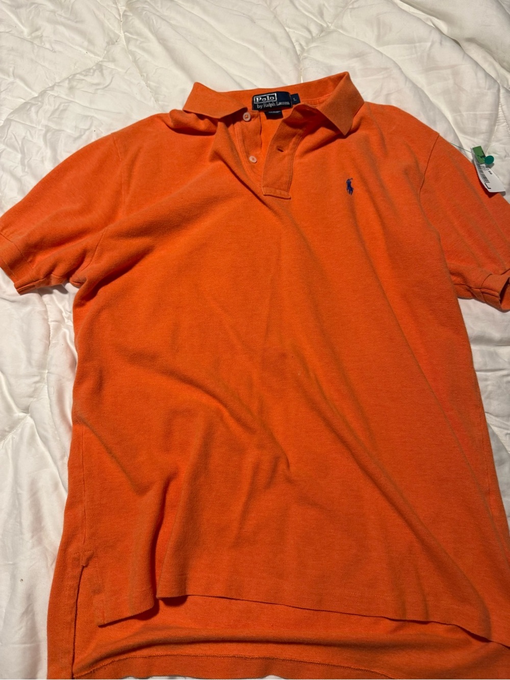 Ralph Lauren Men's Bright Orange Polo with Navy Pony